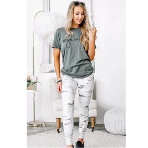 Mono B / AFC White Camo Print High Waist Leggings